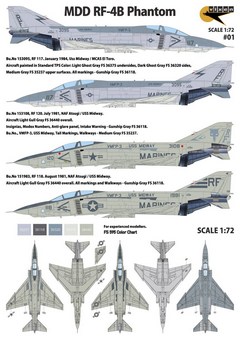 Vixen Decals 1/72 MDD RF-4B Phantom