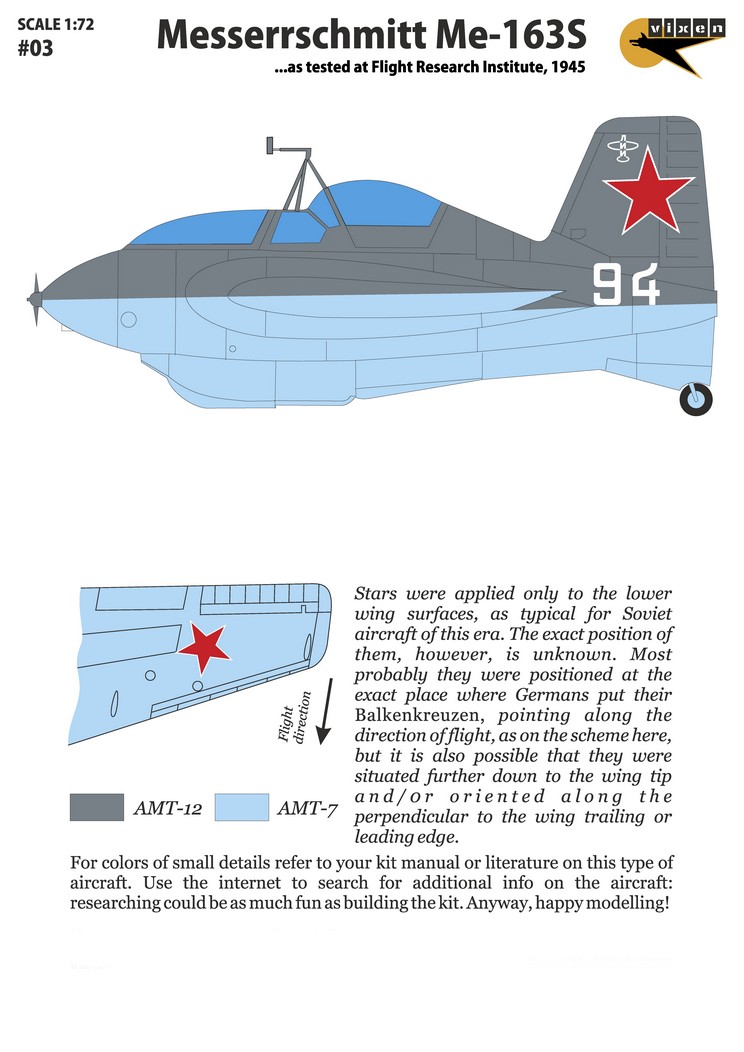 VX03 1/72 Messerrschmitt Me-163S