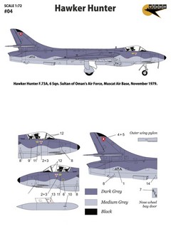 VX04 1/72 Hawker Hunter F.73A