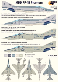 Vixen Decals 12 1/32 MDD RF-4B Phantom