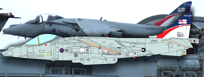 Bae Harrier GR.9, ZD 406, 800 Sqn, Royal Navy Naval Strike Wing, HMS Illustrious, October 2009