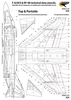 VX24 1/72 F-4J/N/S & RF-4B technical data stencils