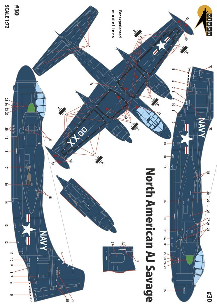 Vixen Decals 1/72 North American AJ Savage