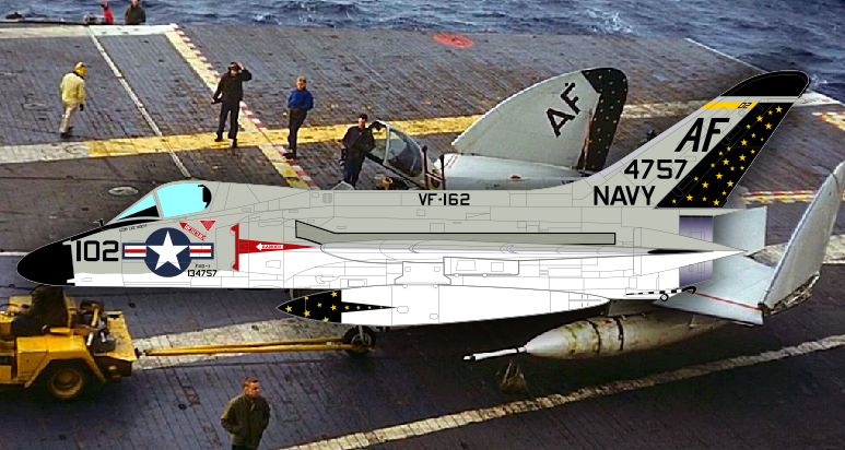 F4D-1 Skyray, 134911/NP310, VF-213 “Black Lions”, USS Lexington, July 1958.