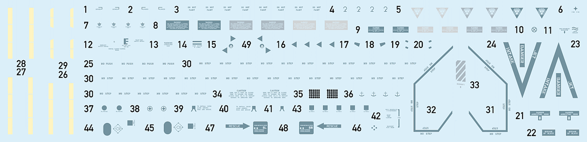 CTA-051 1/72 F/A-18A, B, C, D - Technical Stencil Data decal