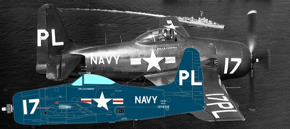 F8F-1B, 122101/L218, VF-72, USS Leyte, April 1950.