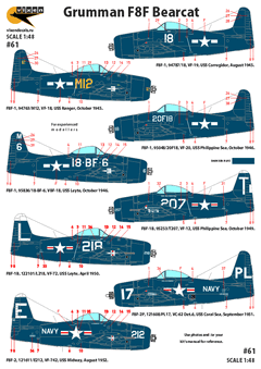 Декаль 061 1/48 Grumman F8F Bearcat