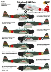 Декаль 063 1/32 Nakajima Type 97 Model 3 - B5N2 Kate