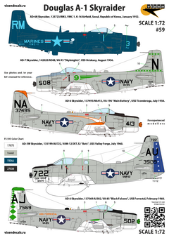 Vixen Decals 068 1/72 Douglas A-1 Skyraider