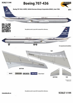 Vixen Decals 071 1/144 Boeing 707-436 BOAC