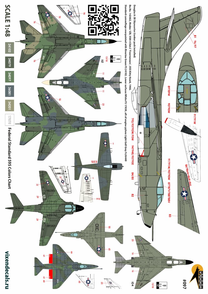 Vixen Decals 097 1/48 USN Camo Aircraft during Vietnam War